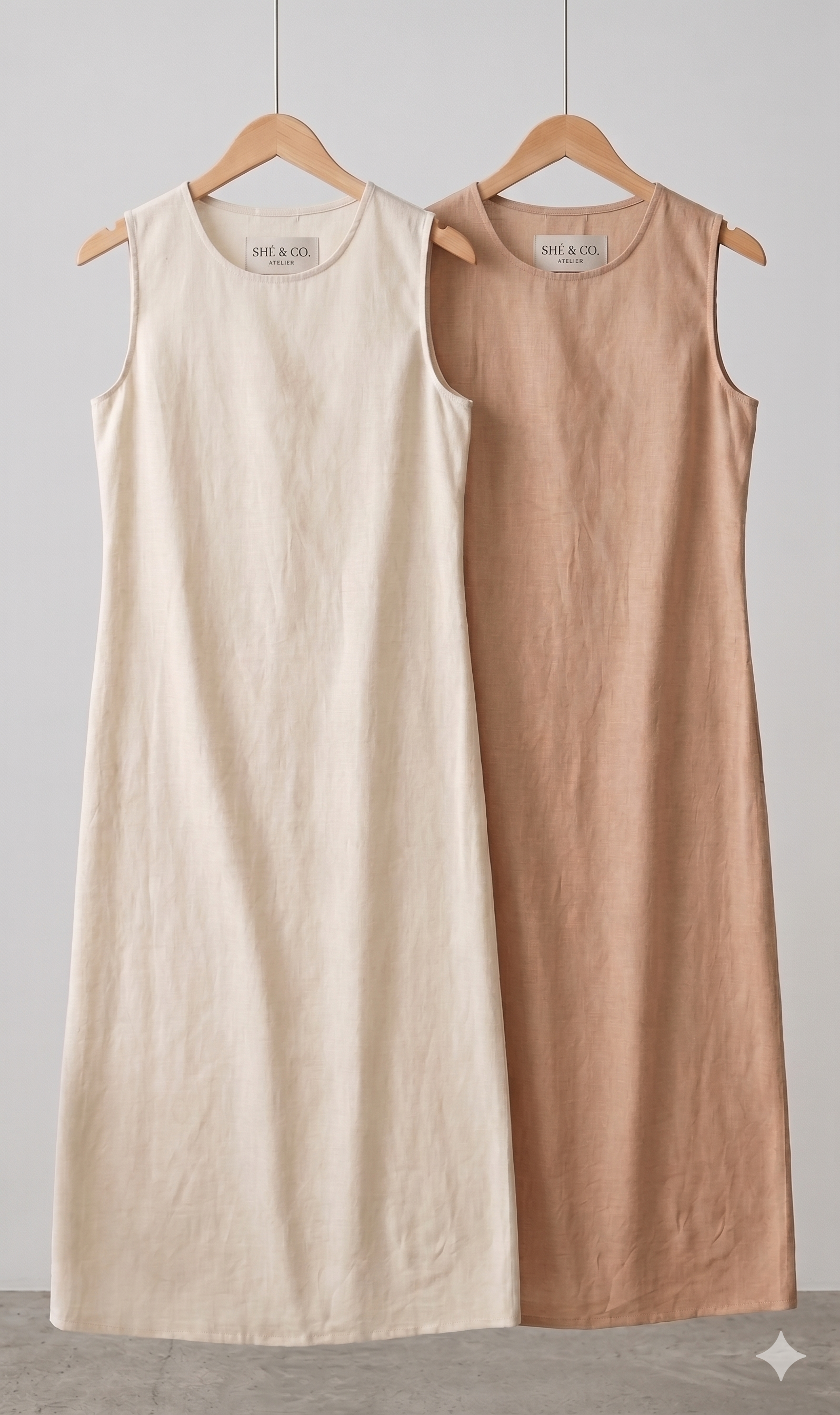 Liora Slip Dress – Sand Beige Pure Linen