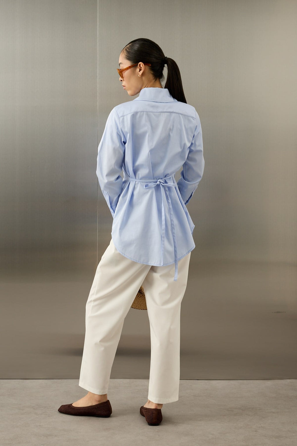 Celine Blouse – Sky Blue Cotton