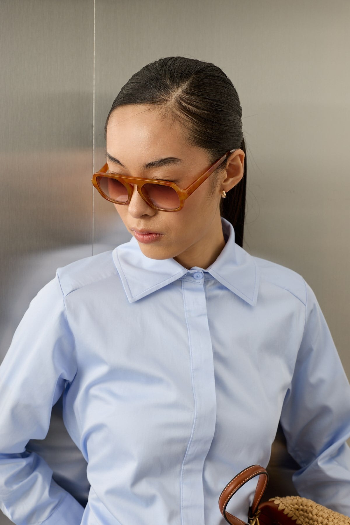 Celine Blouse – Sky Blue Cotton