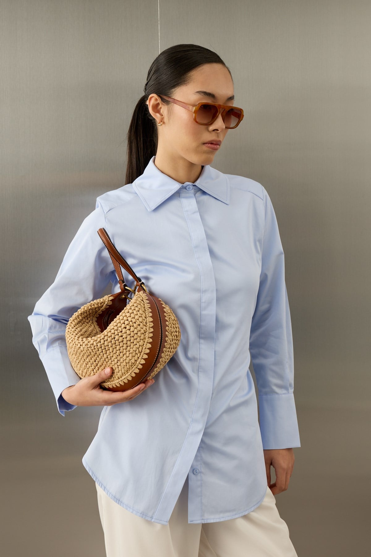Celine Blouse – Sky Blue Cotton
