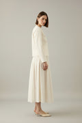 Elara Skirt – Cotton White Gabardine