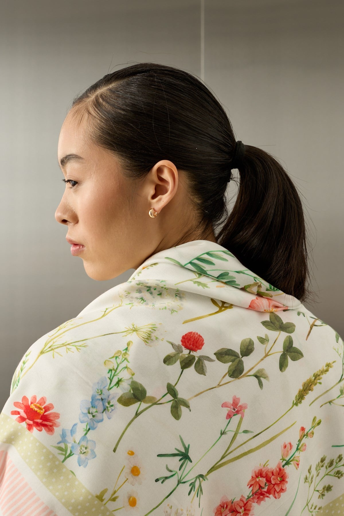 Meadow Scarf – Floral Ivory