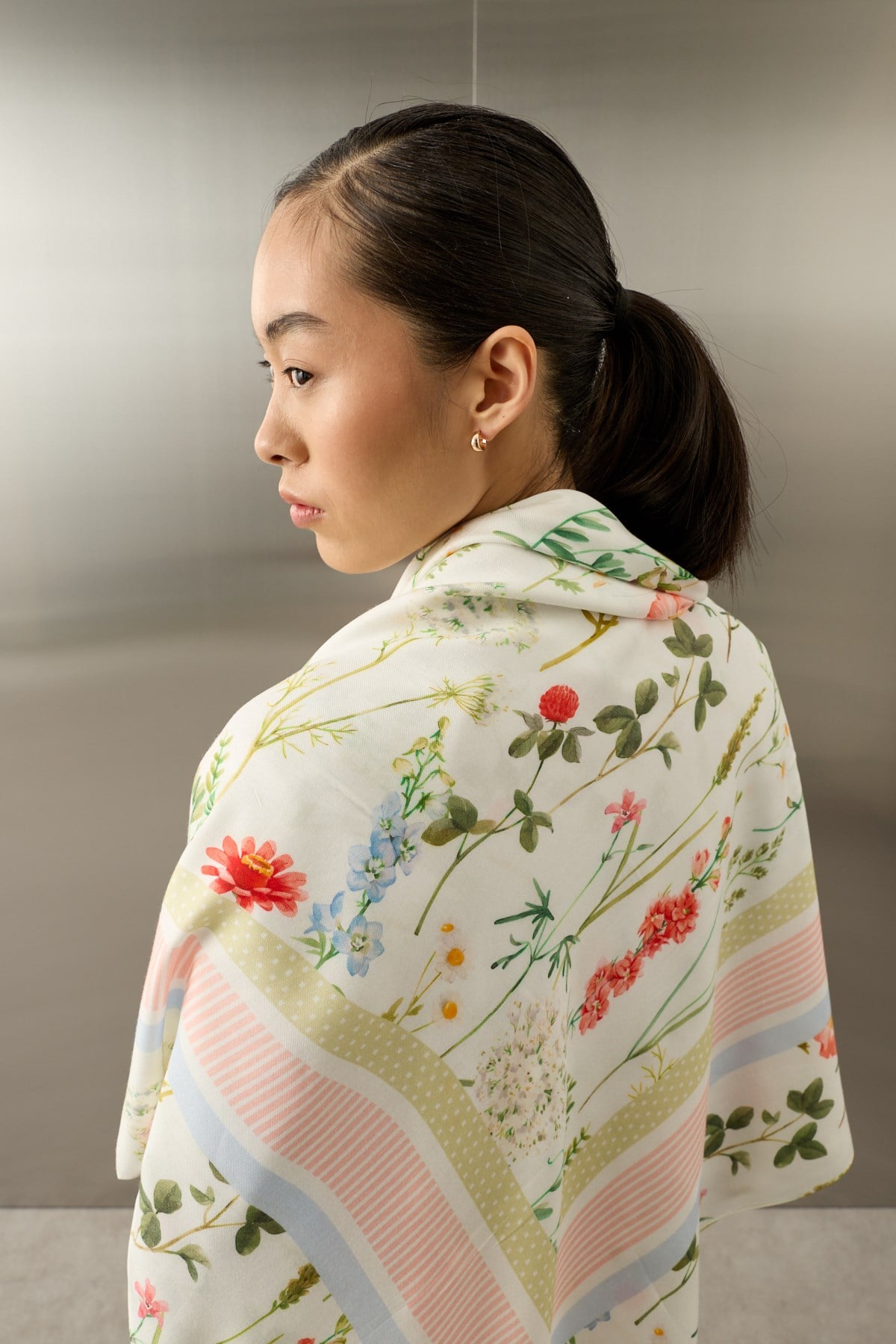 Meadow Scarf – Floral Ivory