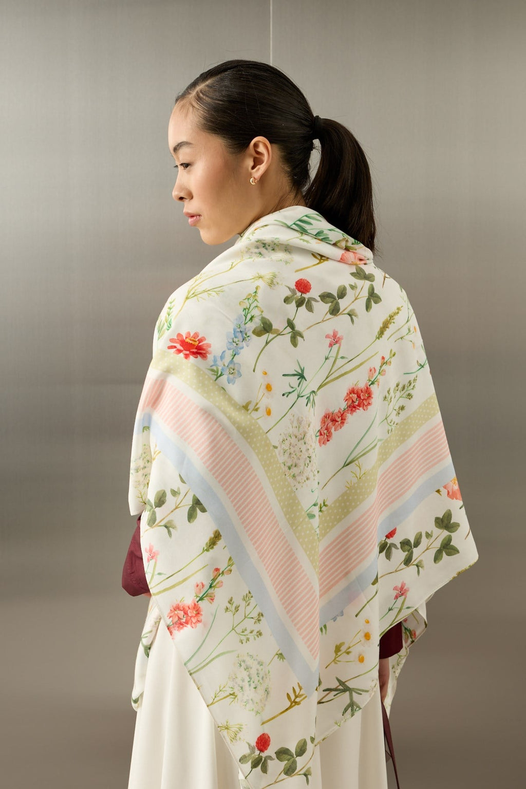 Meadow Scarf – Floral Ivory