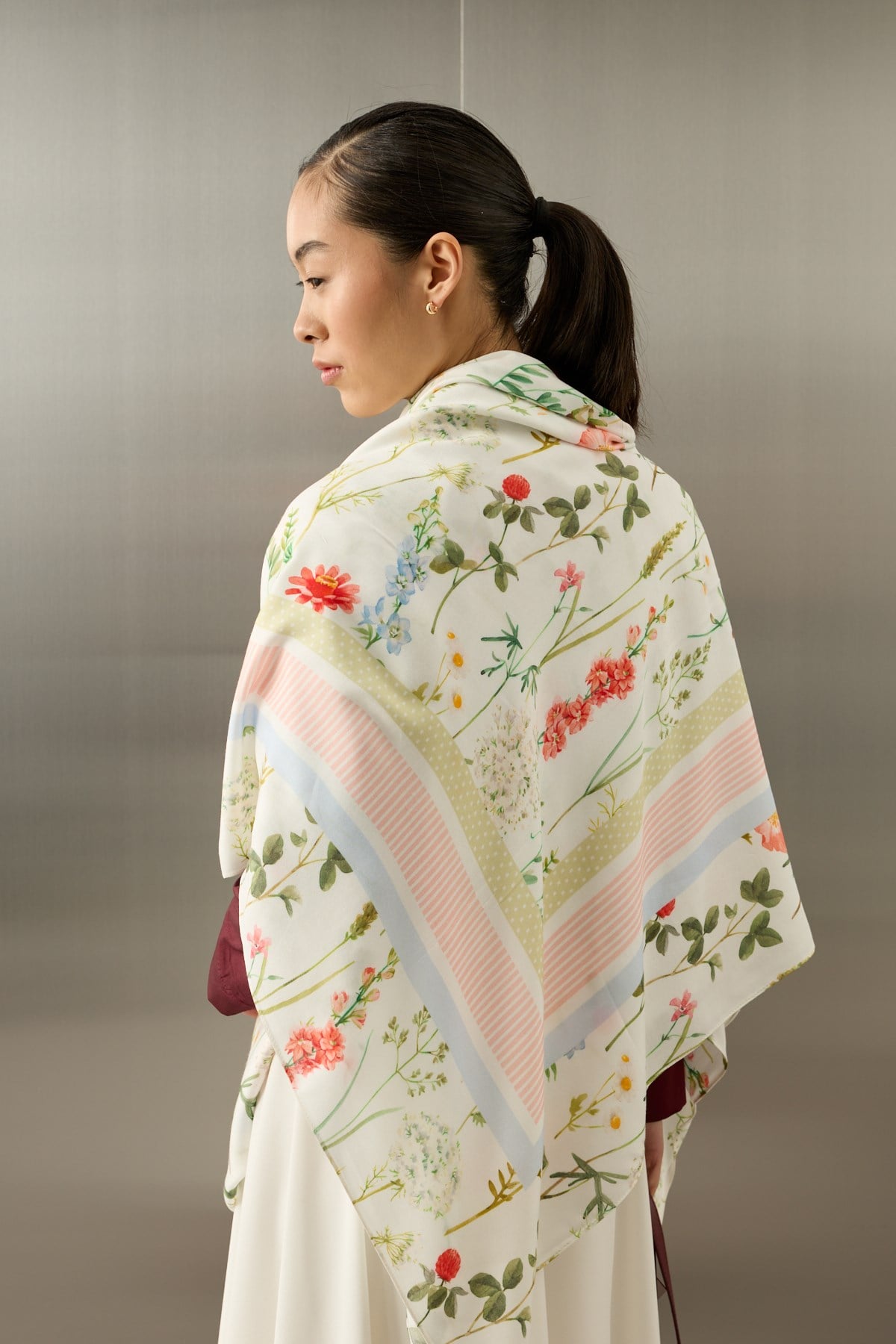 Meadow Scarf – Floral Ivory
